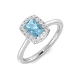 Cushion Aquamarine Ring
