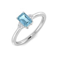 Emerald Cut Aquamarine Ring