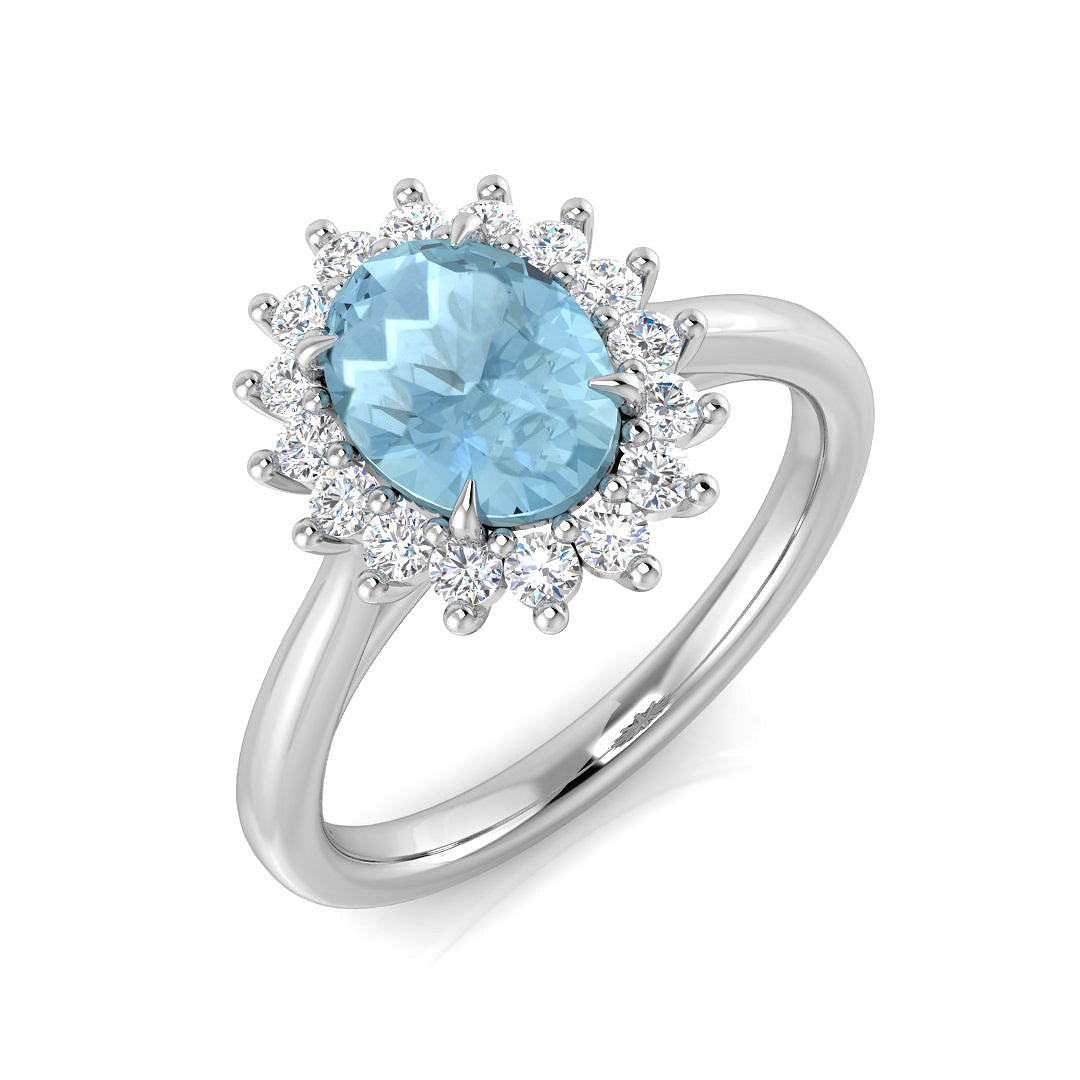 Oval Aquamarine Ring