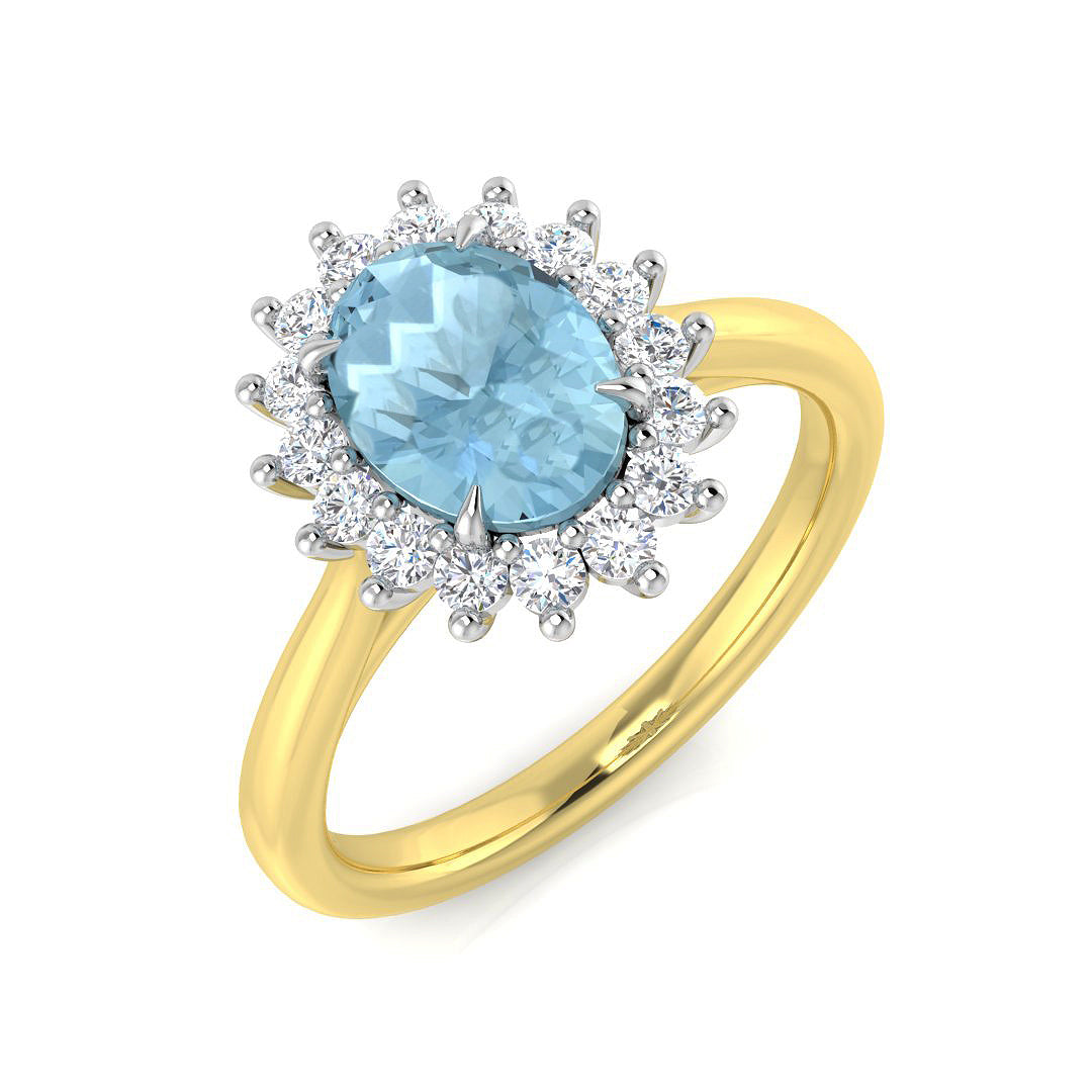 Oval Aquamarine Ring