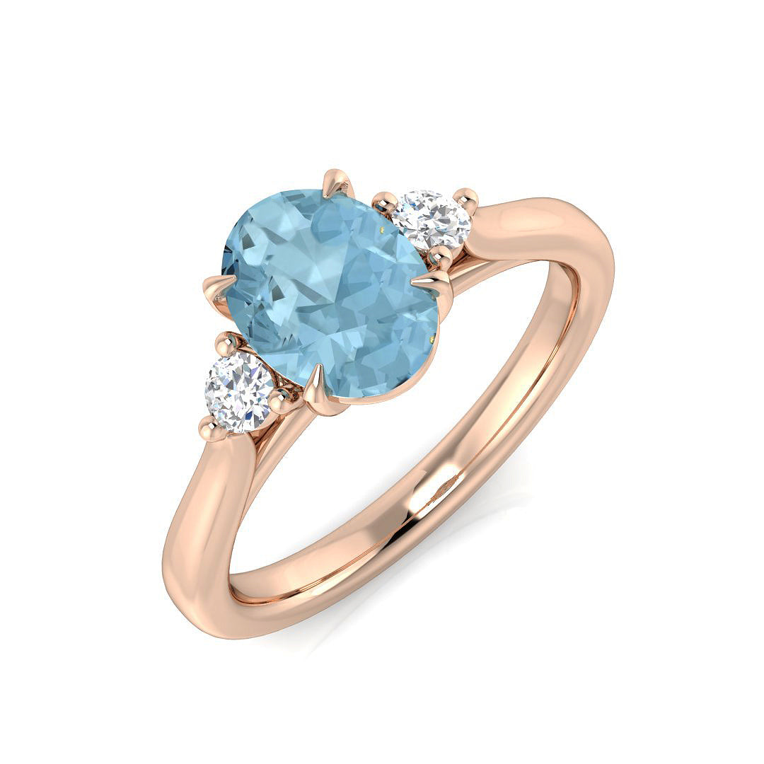 Oval Aquamarine Ring