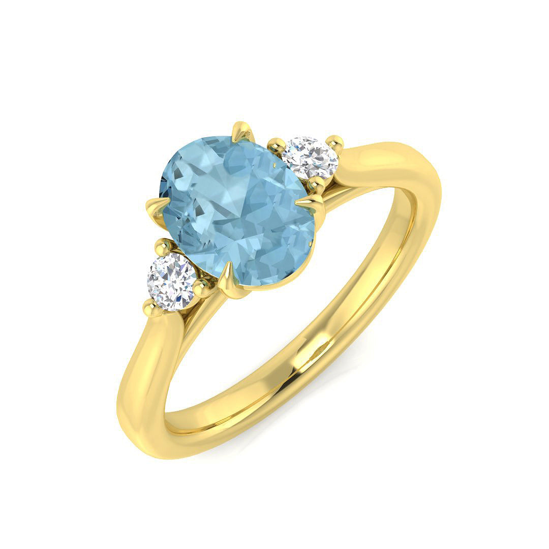 Oval Aquamarine Ring