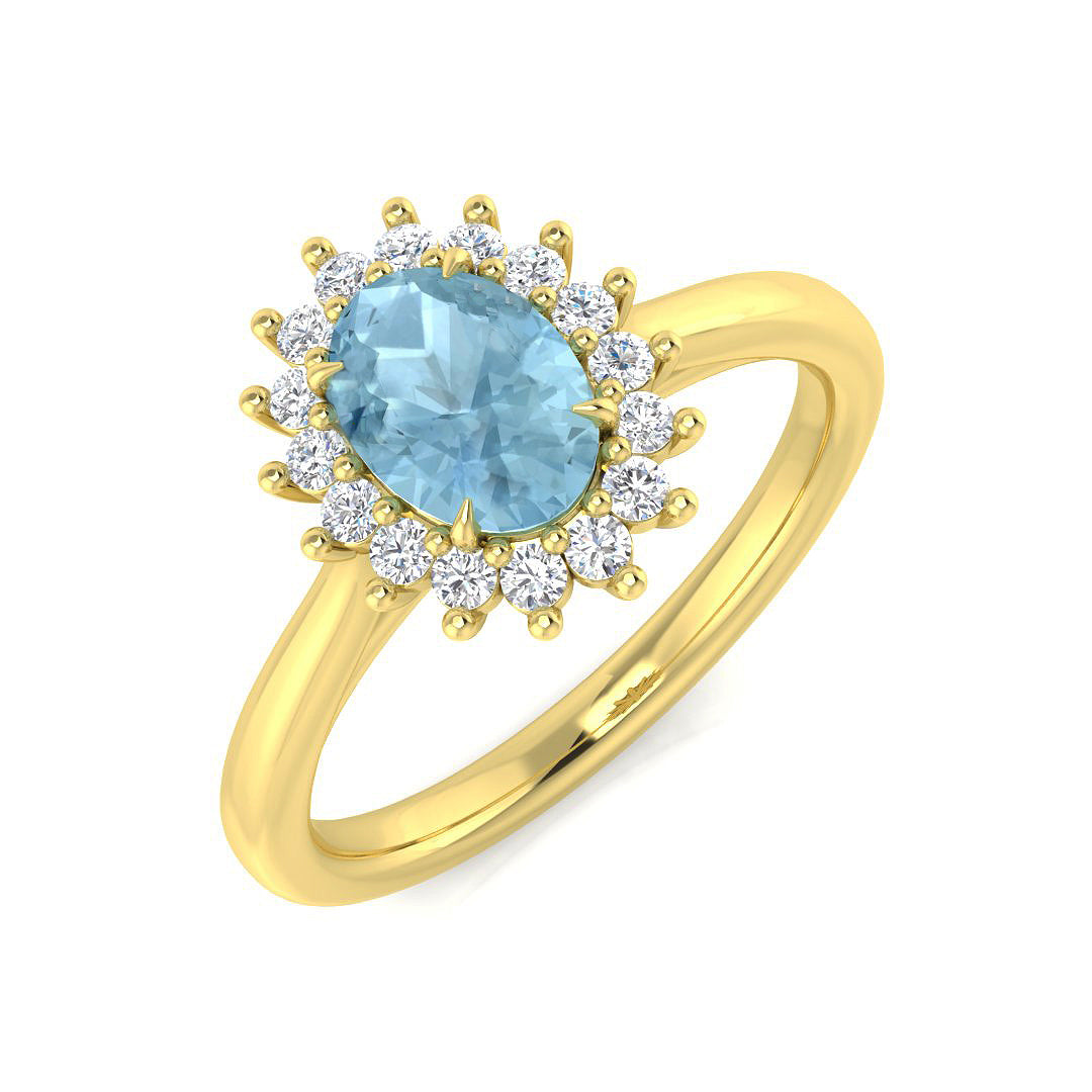 Oval Aquamarine Ring
