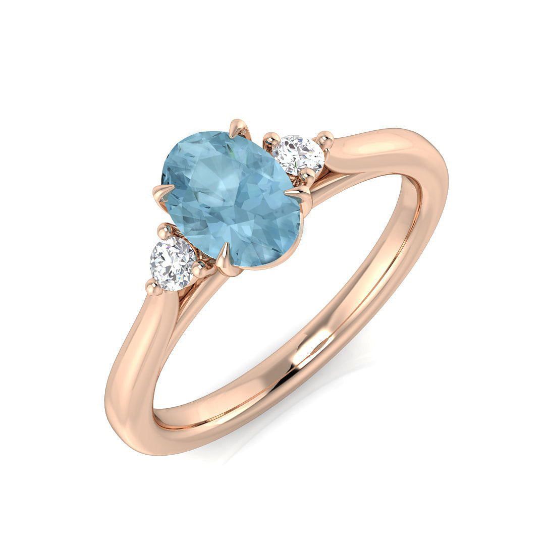 Oval Aquamarine Ring