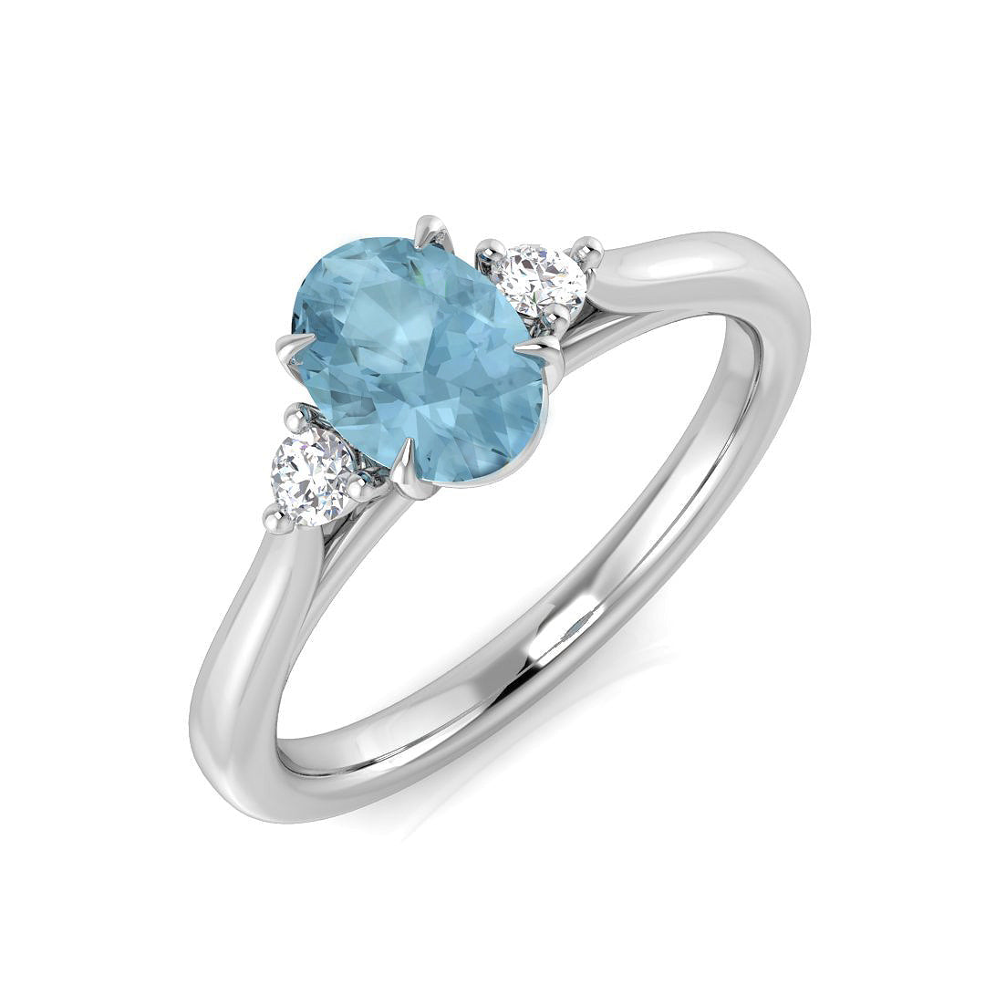Oval Aquamarine Ring
