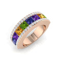 Square Multi Sapphire Ring