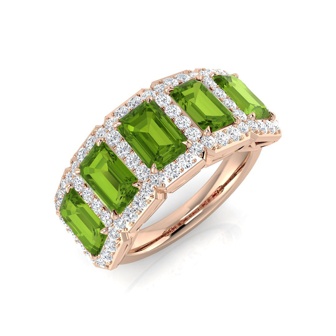 Emerald Cut Gemstone Ring