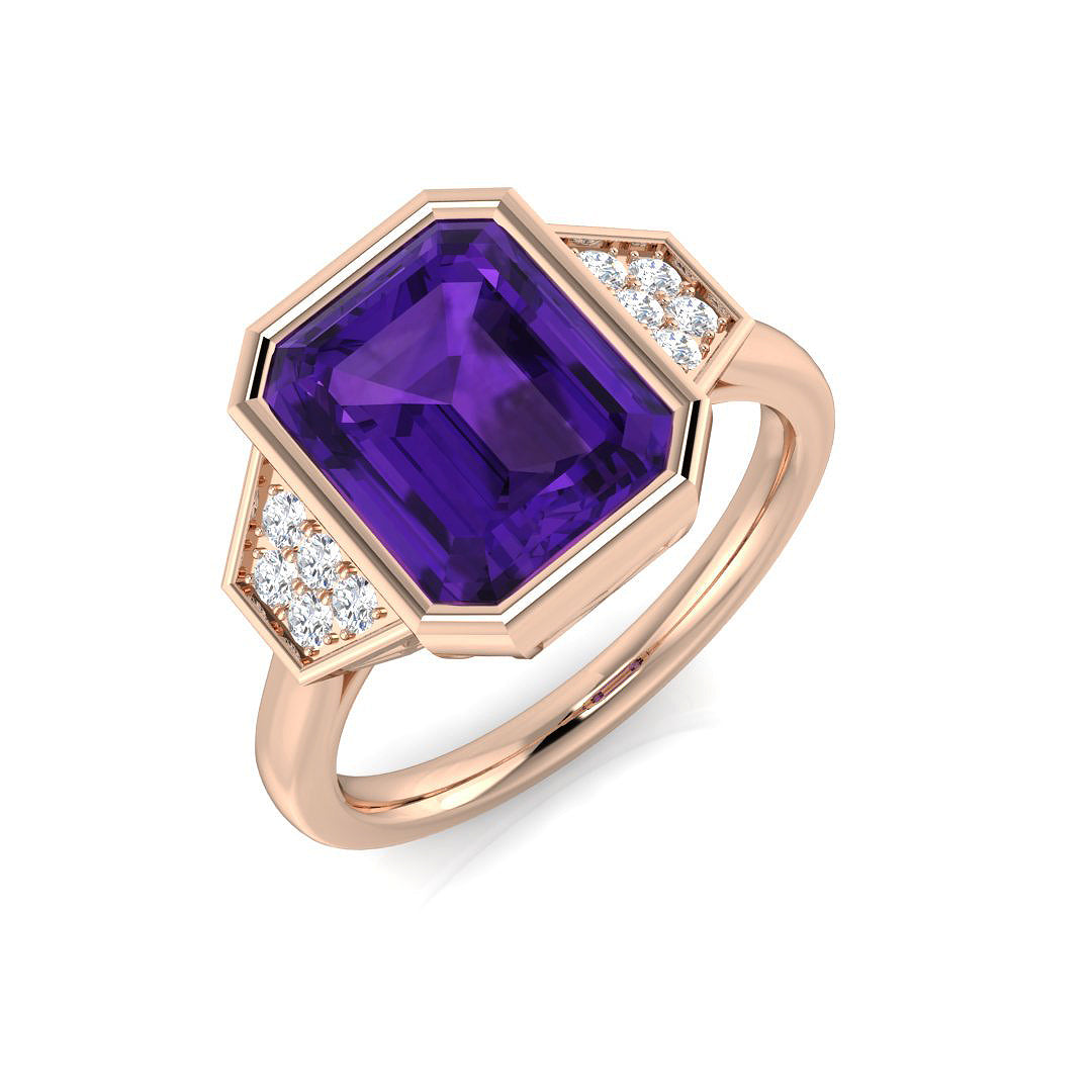 Emerald Cut Gemstone Ring