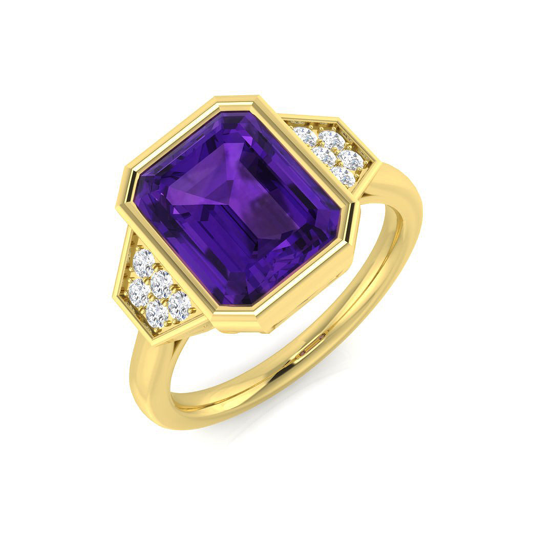 Emerald Cut Gemstone Ring