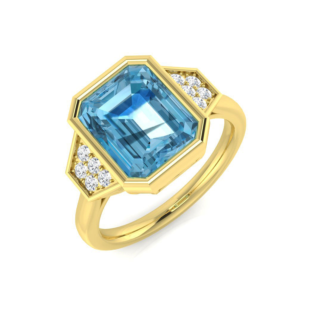 Emerald Cut Gemstone Ring