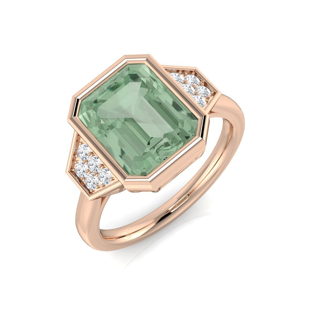 Emerald Cut Gemstone Ring