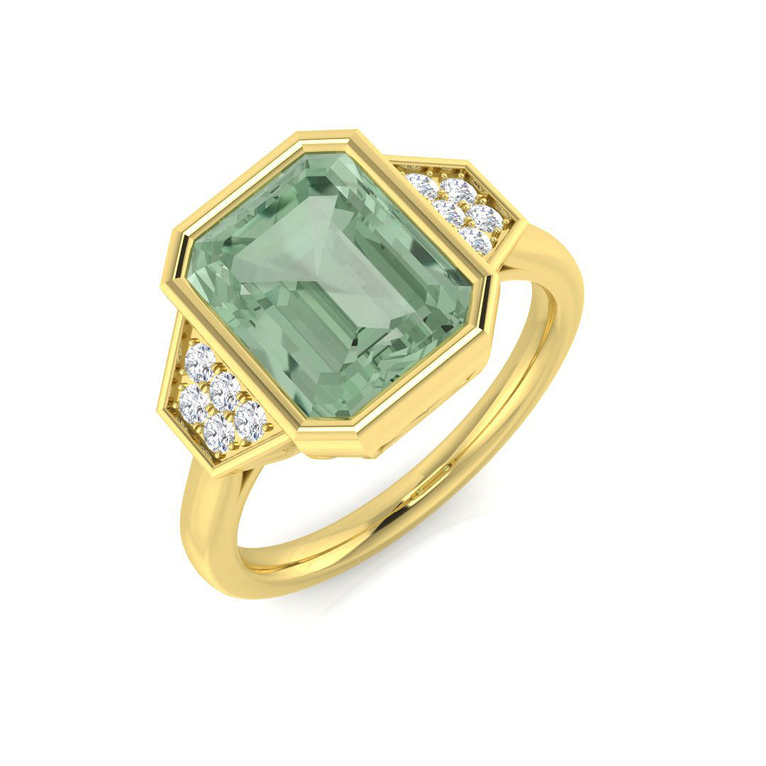 Emerald Cut Gemstone Ring