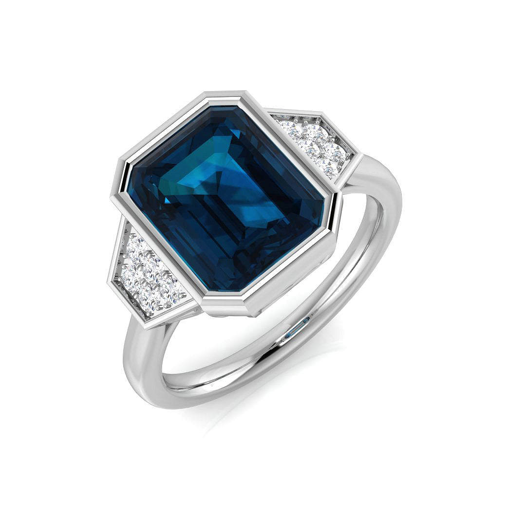 Emerald Cut Gemstone Ring