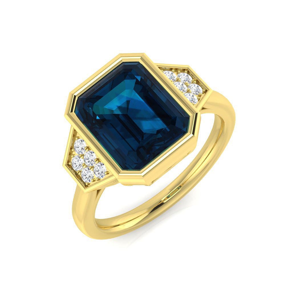 Emerald Cut Gemstone Ring