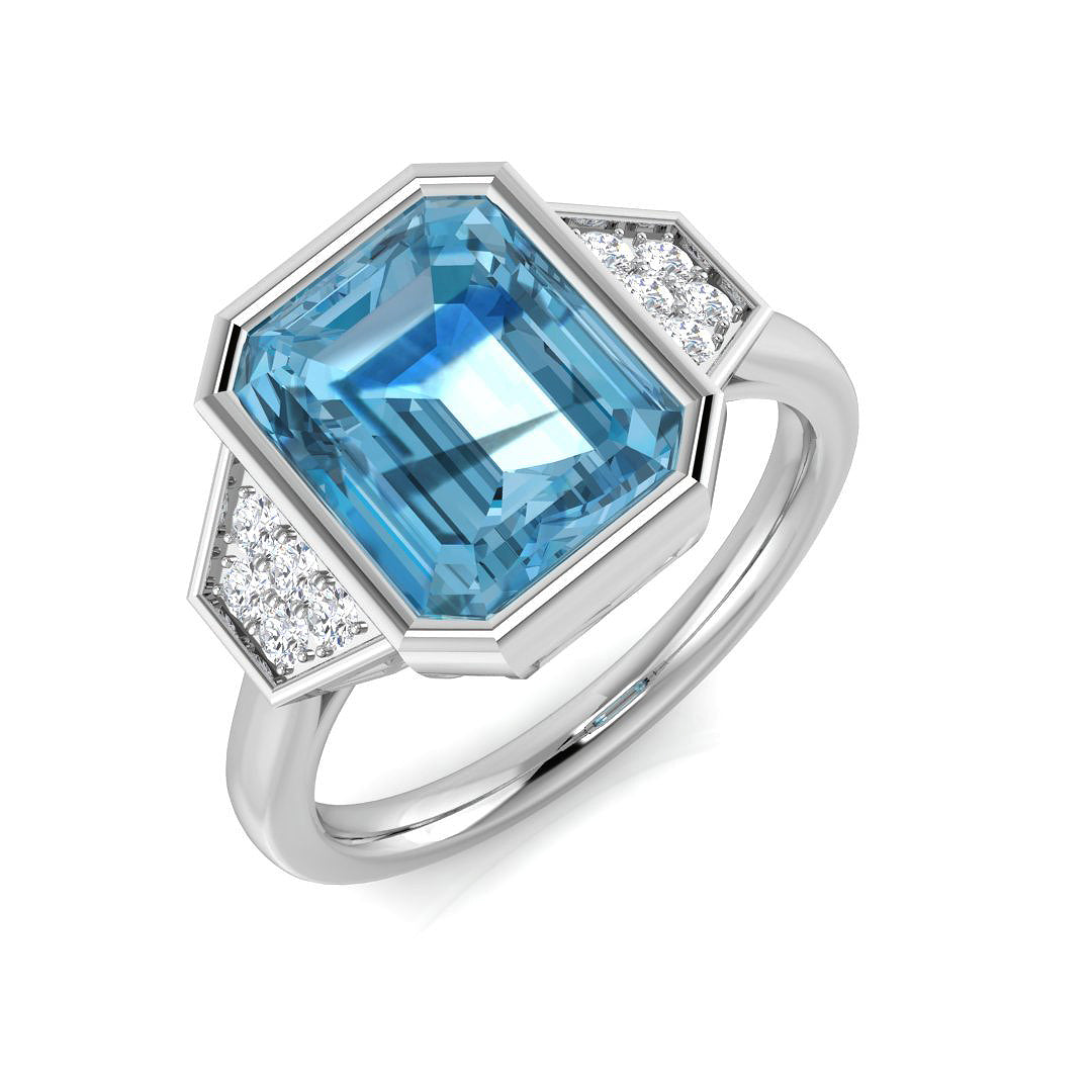 Emerald Cut Gemstone Ring