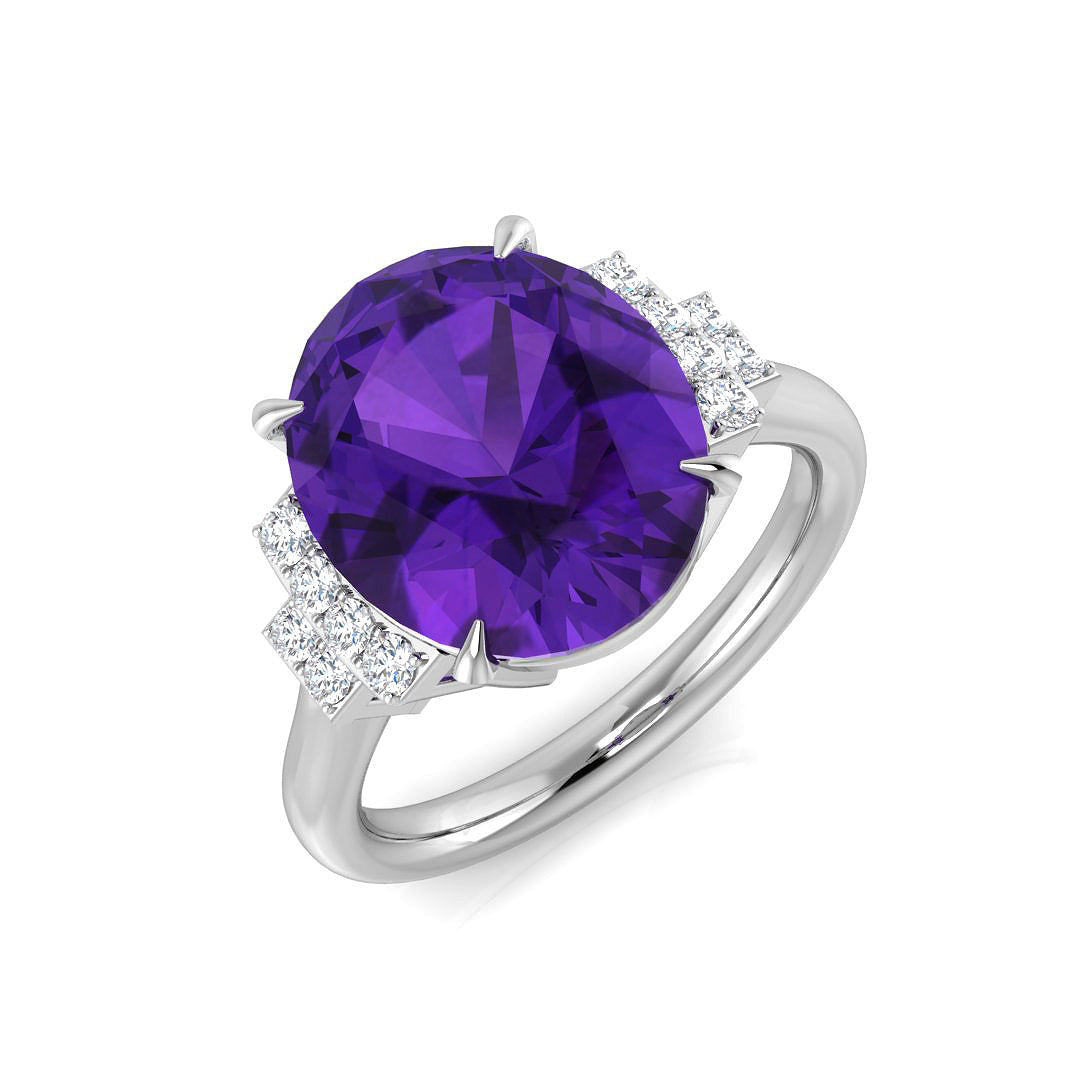 Oval Gemstone Ring