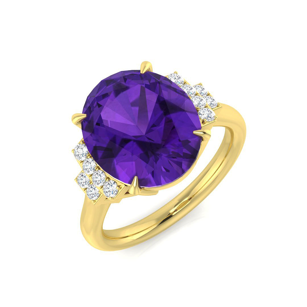 Oval Gemstone Ring