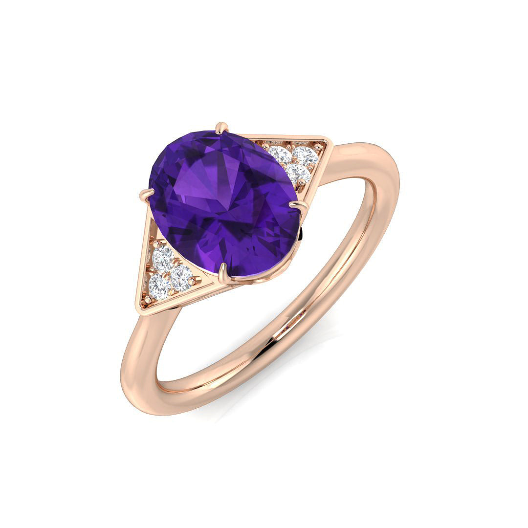 Oval Gemstone Ring