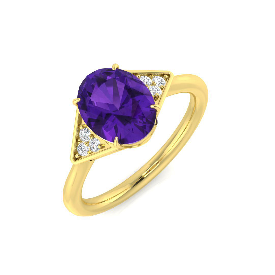 Oval Gemstone Ring