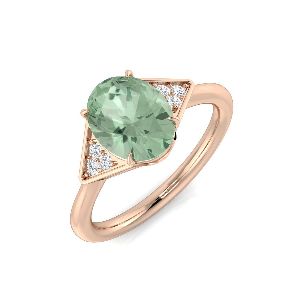 Oval Gemstone Ring