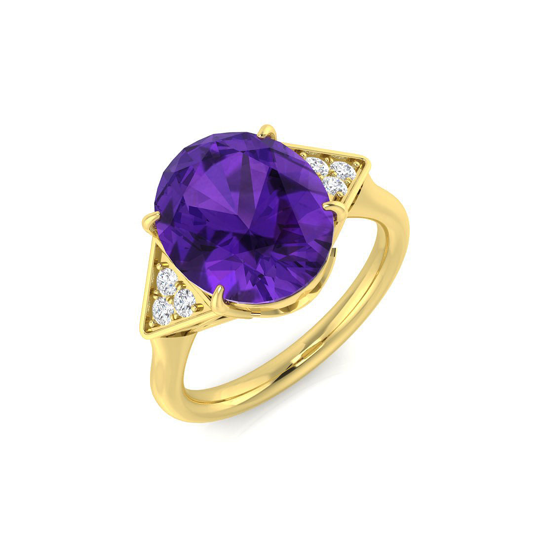 Oval Gemstone Ring