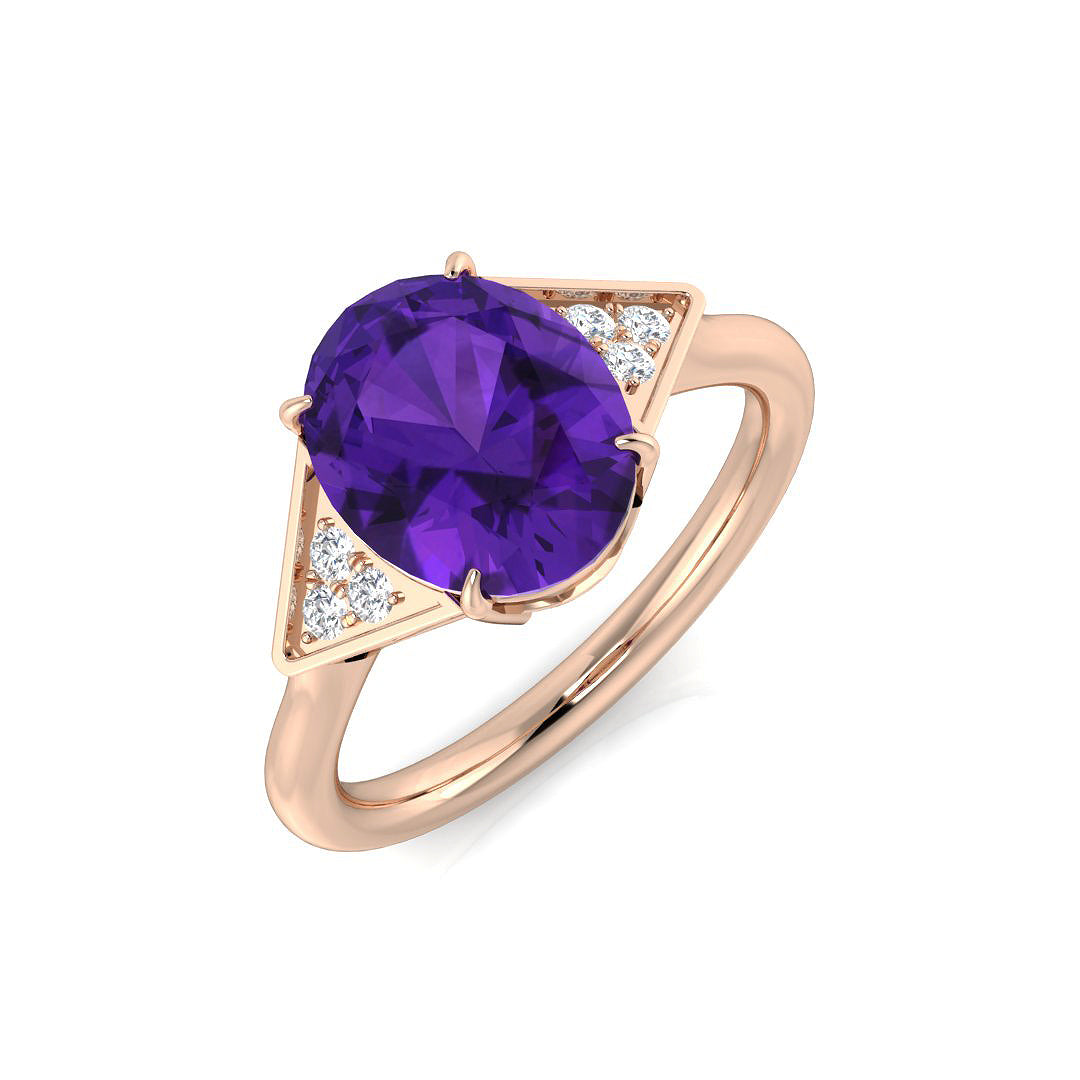 Oval Gemstone Ring