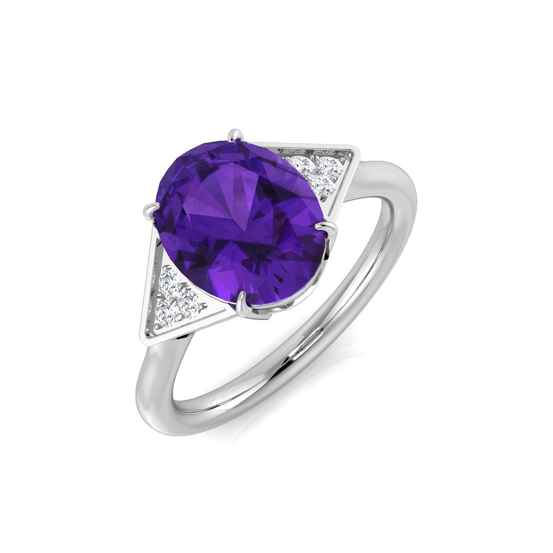 Oval Gemstone Ring