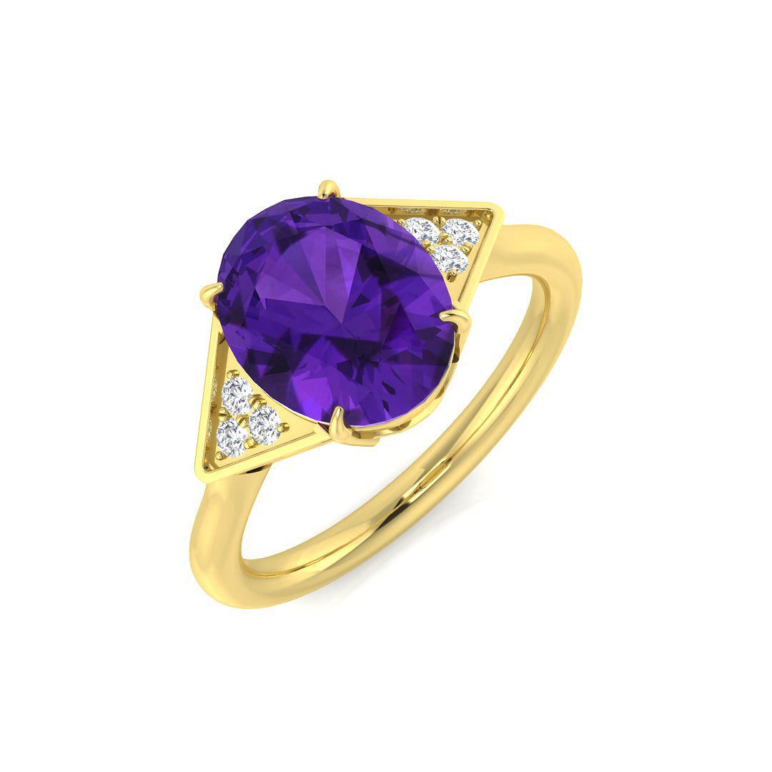 Oval Gemstone Ring