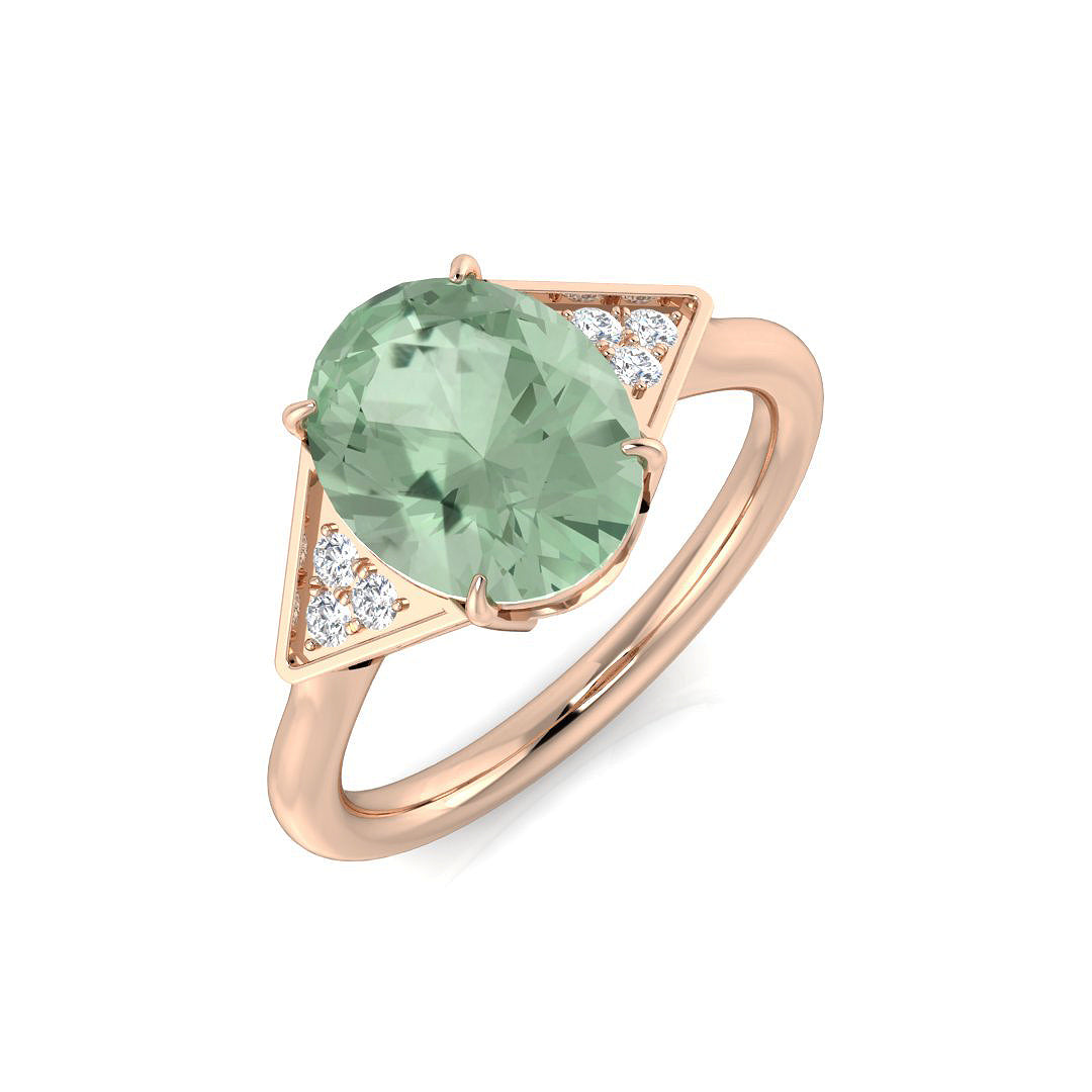 Oval Gemstone Ring