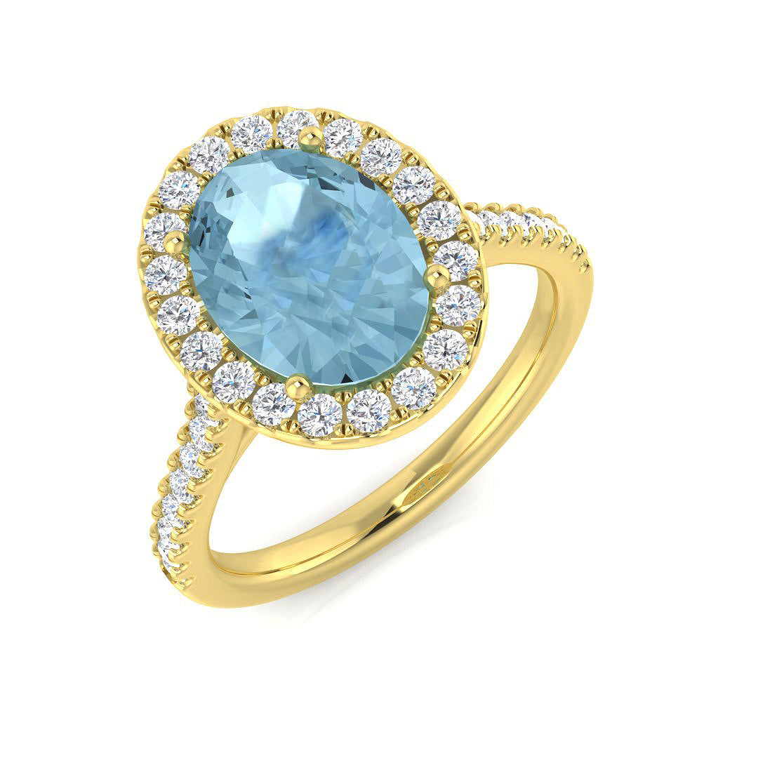 Oval Aquamarine Ring