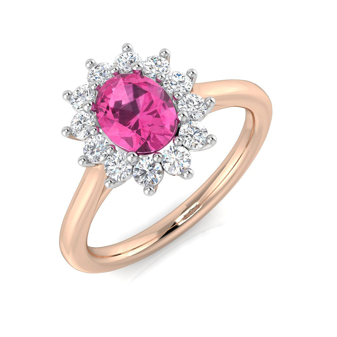 Oval Pink Sapphire Ring