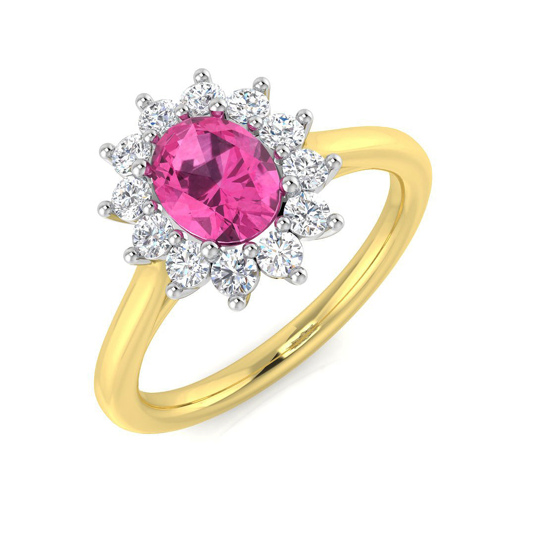 Oval Pink Sapphire Ring