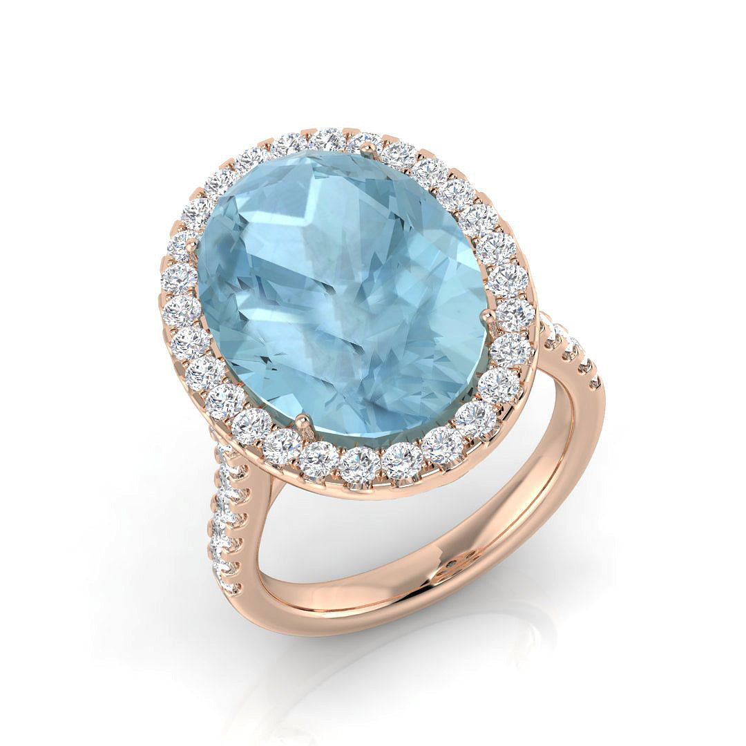Oval Aquamarine Ring