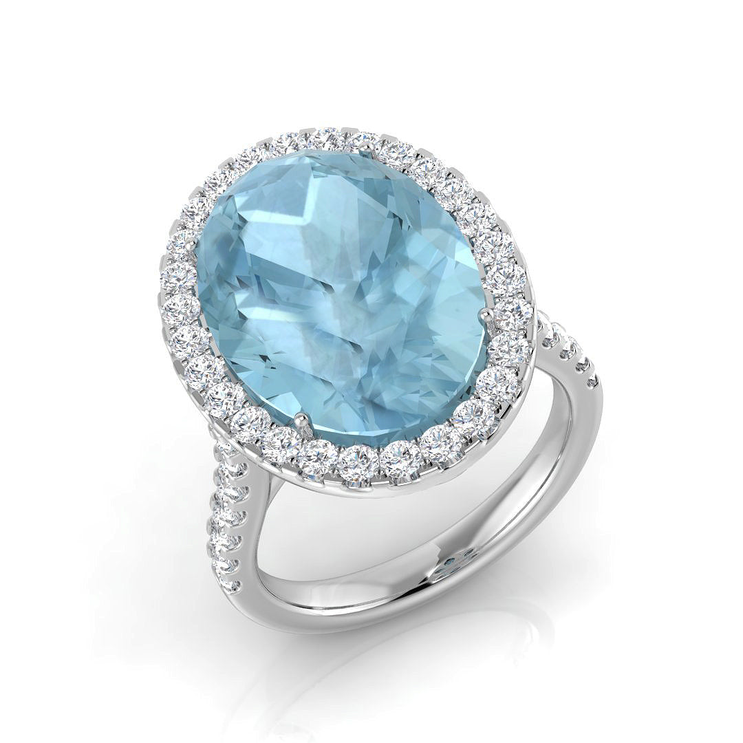 Oval Aquamarine Ring