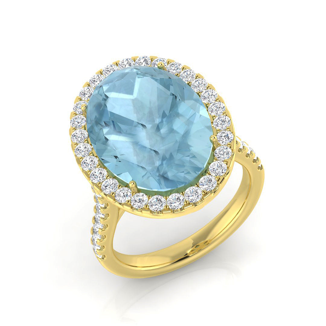 Oval Aquamarine Ring