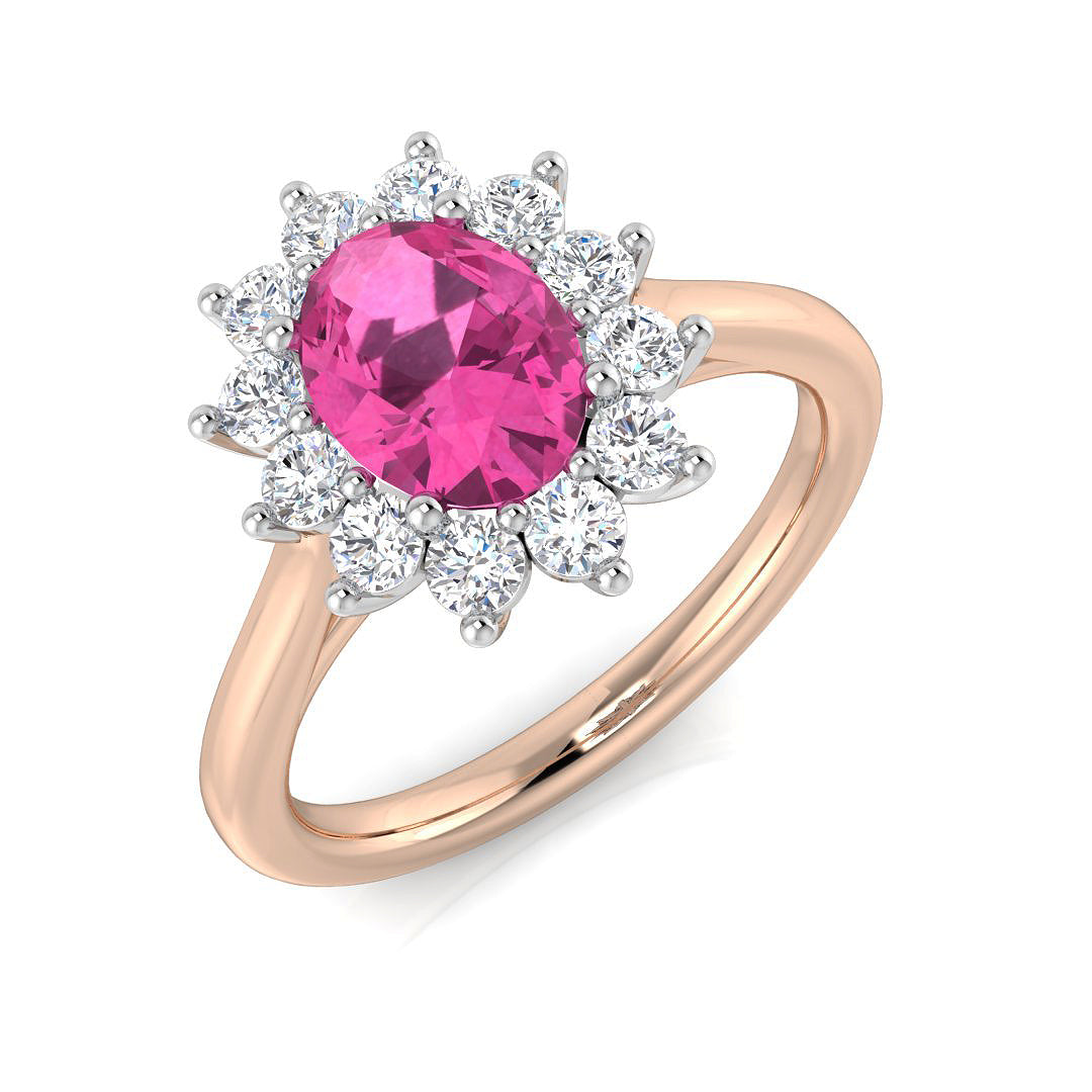 Oval Pink Sapphire Ring