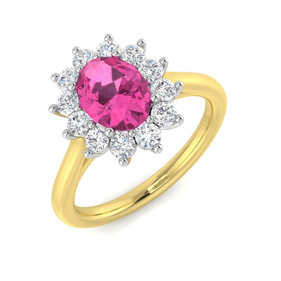 Oval Pink Sapphire Ring