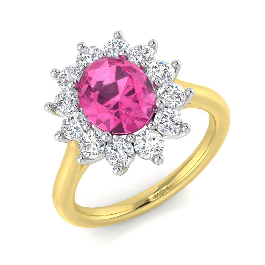 Oval Pink Sapphire Ring