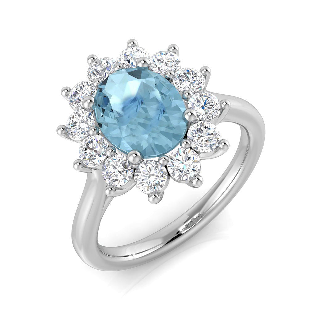 Oval Aquamarine Ring