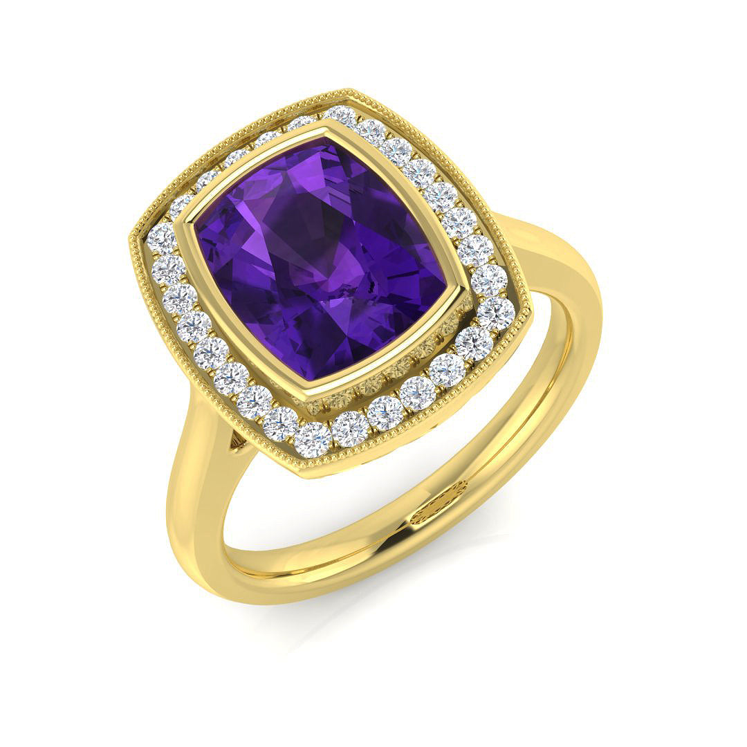 Cushion Gemstone Ring