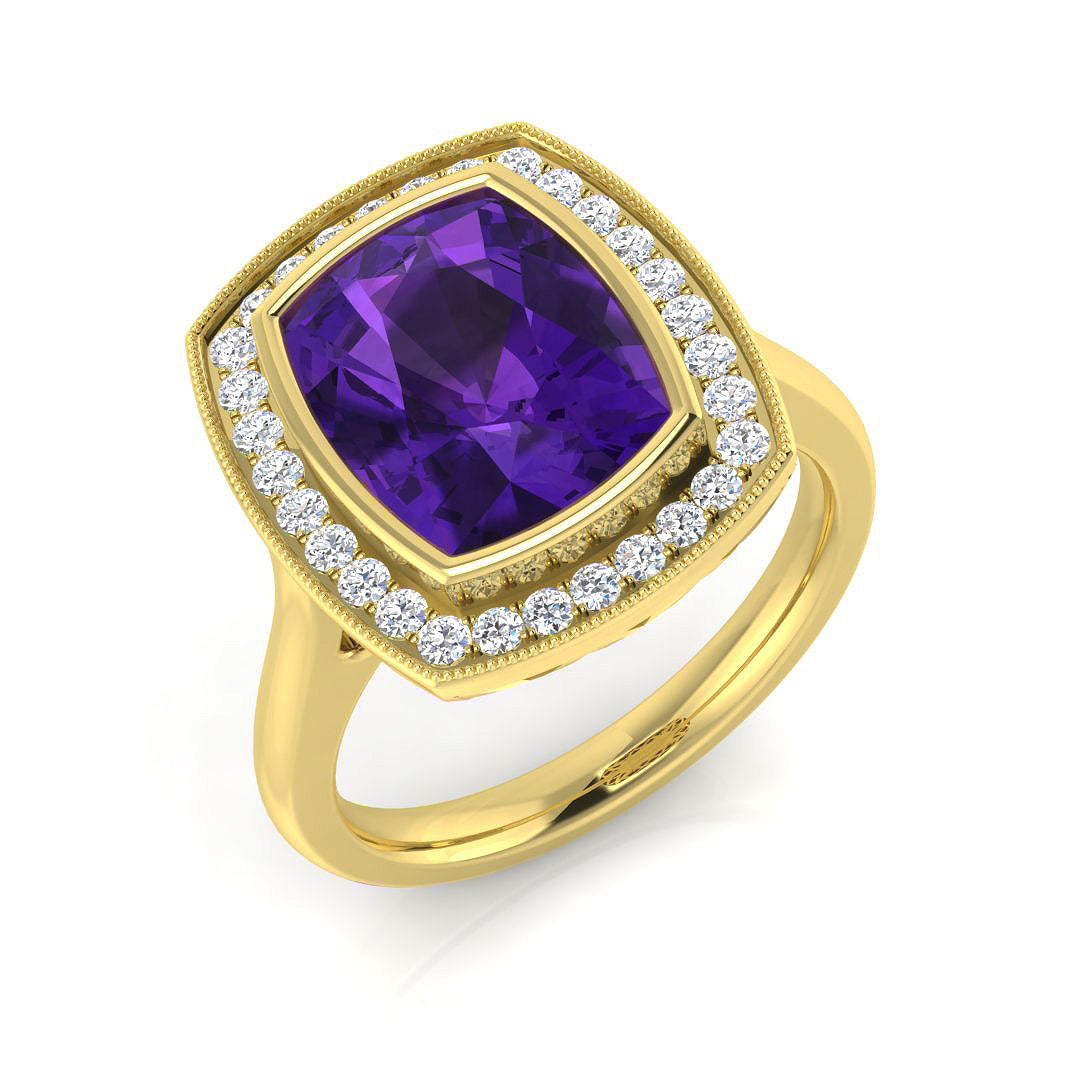 Cushion Gemstone Ring