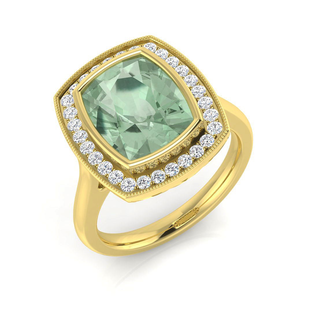 Cushion Gemstone Ring