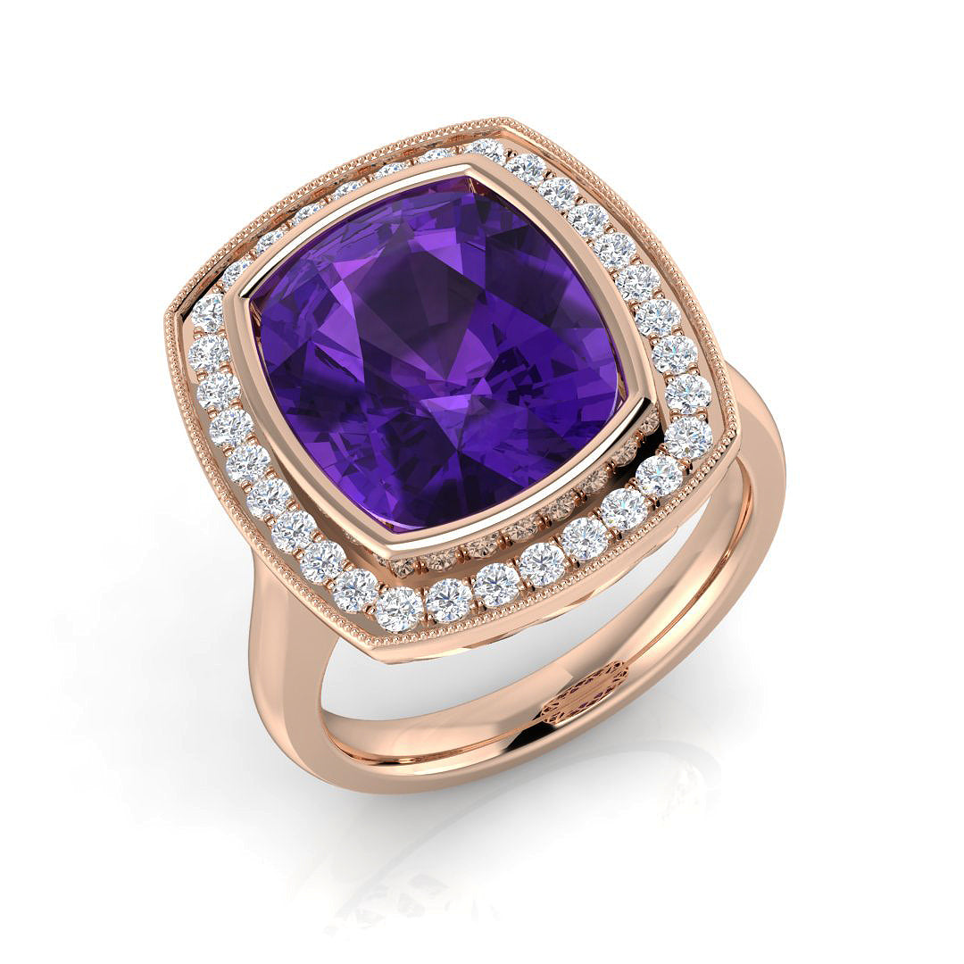 Cushion Gemstone Ring