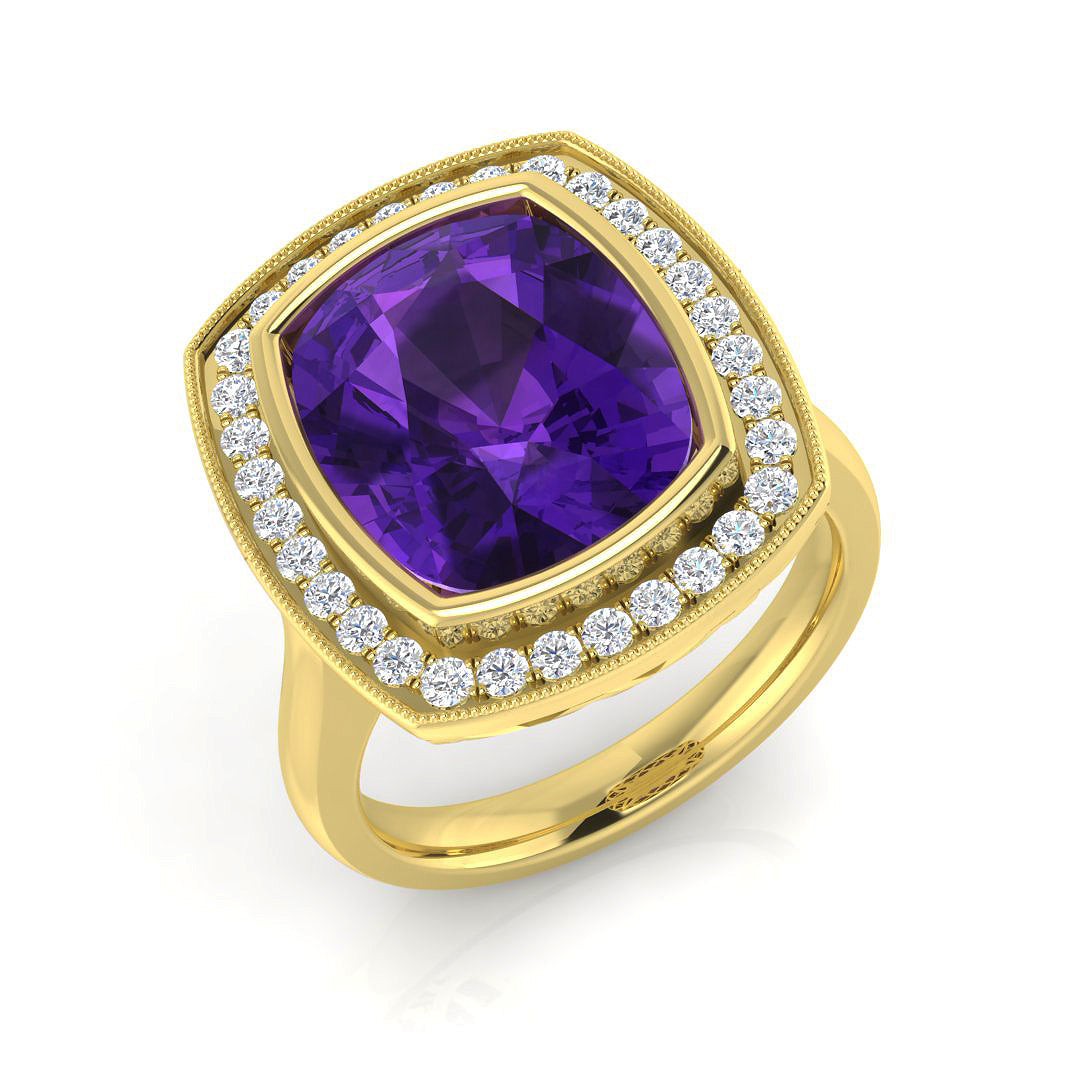 Cushion Gemstone Ring