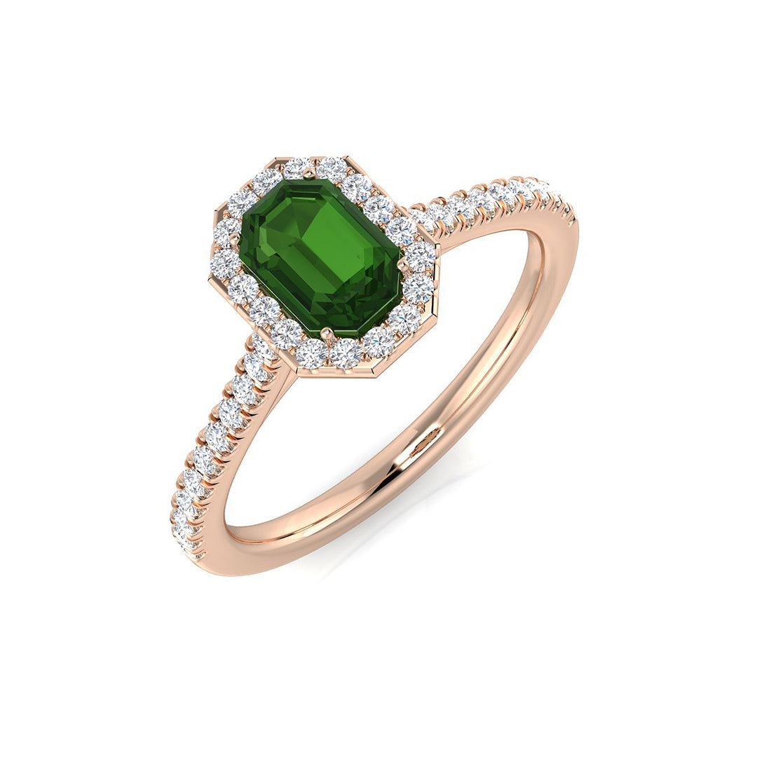 Emerald Cut Tsavorite Ring