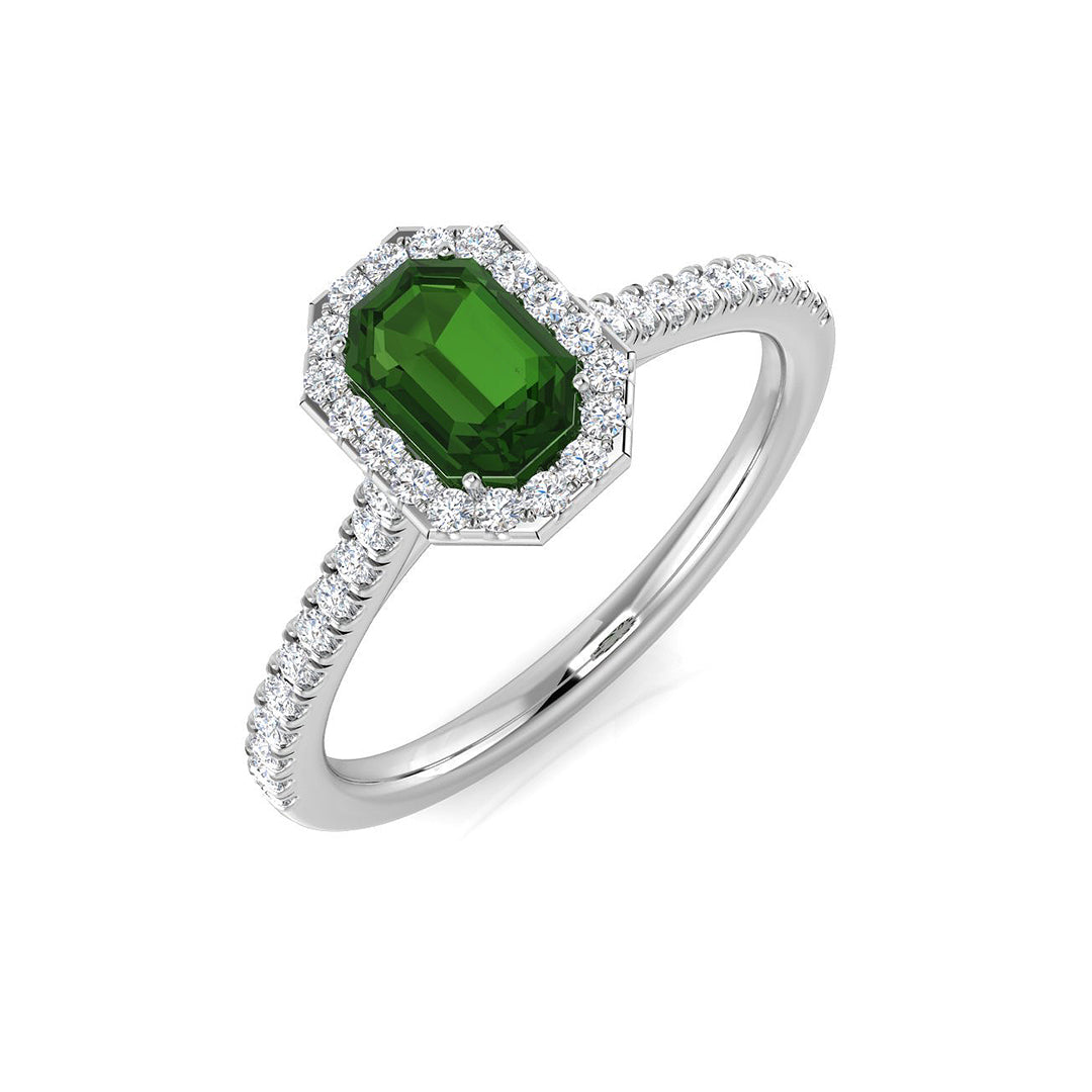 Emerald Cut Tsavorite Ring