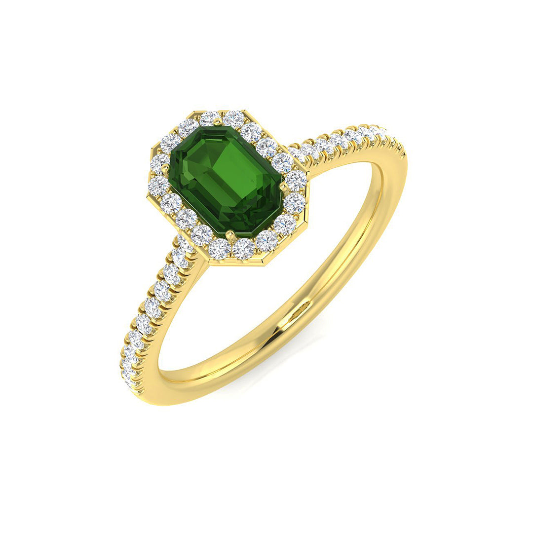 Emerald Cut Tsavorite Ring