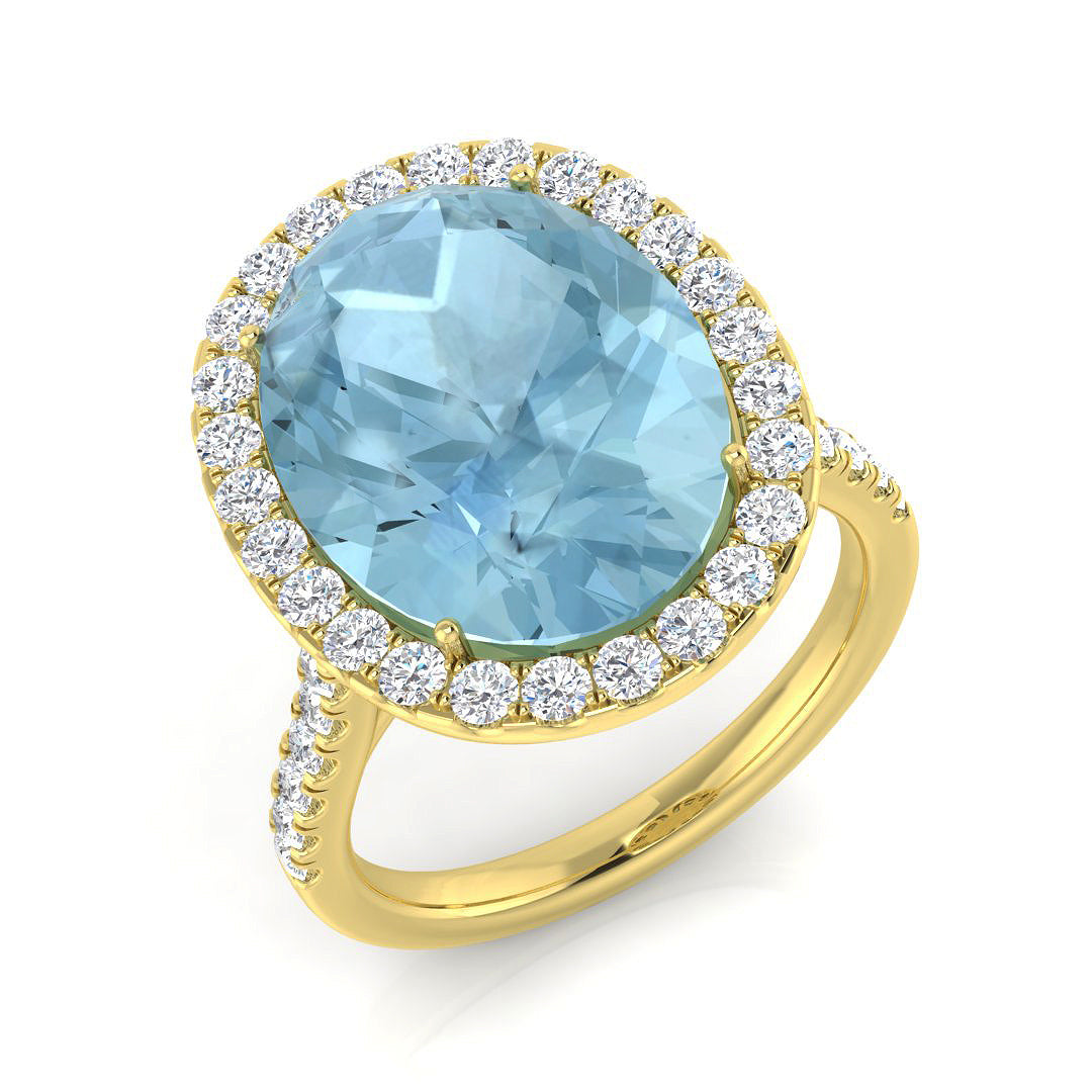 Oval Aquamarine Ring