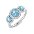 Round Aquamarine Ring