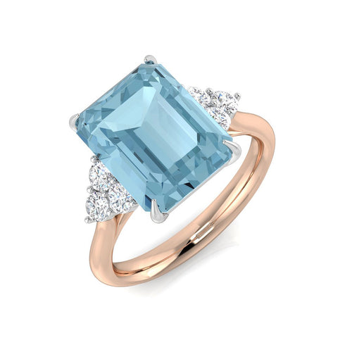 Emerald Cut Aquamarine Ring
